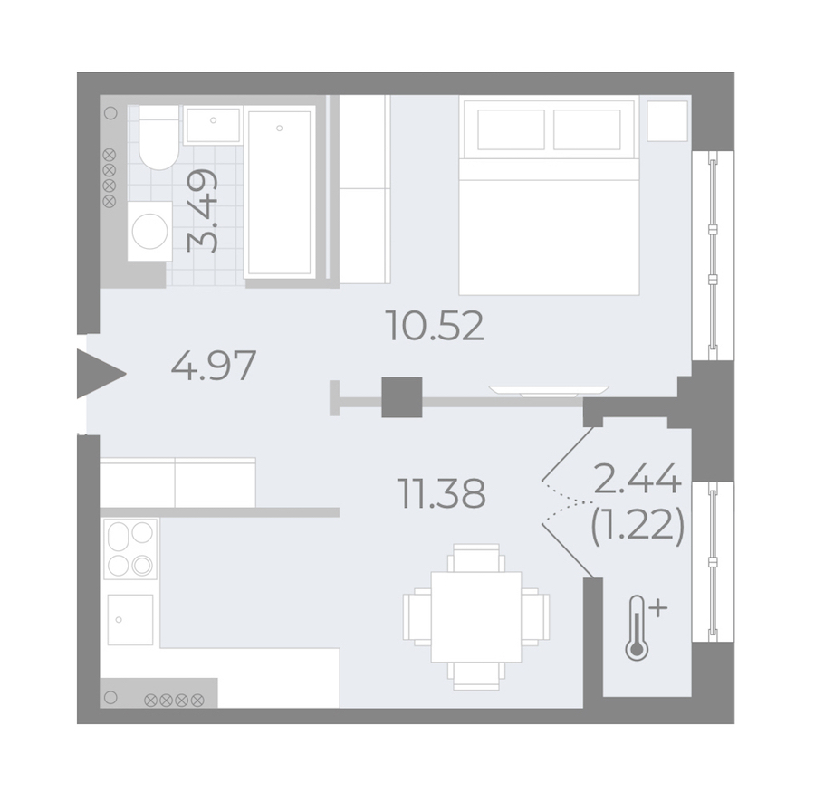 Однокомнатная квартира в : площадь 31.58 м2 , этаж: 5 – купить в Санкт-Петербурге
